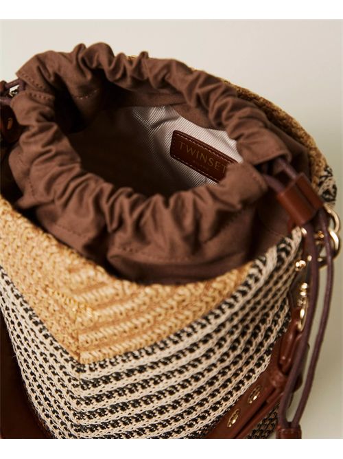 Borsa a secchiello jacquard in rafia TWINSET | TD8502/13504
